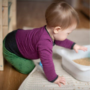 Body zwetschke uni, Merinowolle & Seide (bio/GOTS): 74-80 Glückskind      NATURKINDCHEN