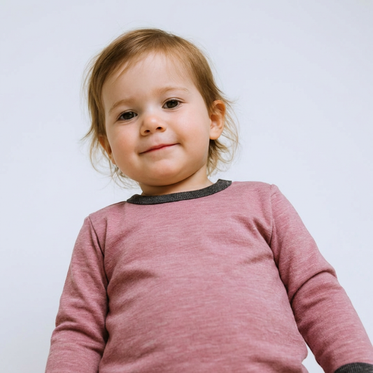 Shirt rosé, Merinowolle & Seide (bio/GOTS): 98-104 Glückskind      NATURKINDCHEN
