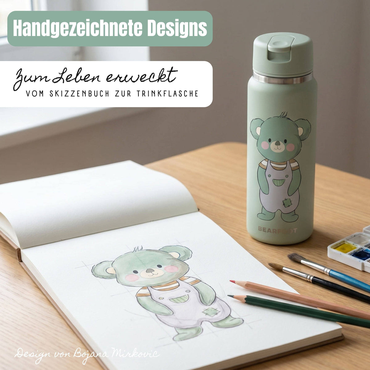 TINY Thermo Kinder Trinkflasche Edelstahl - Koala BEARFOOT      NATURKINDCHEN