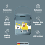 Thermobehälter Kinder Edelstahl - Bagger blau BEARFOOT      NATURKINDCHEN
