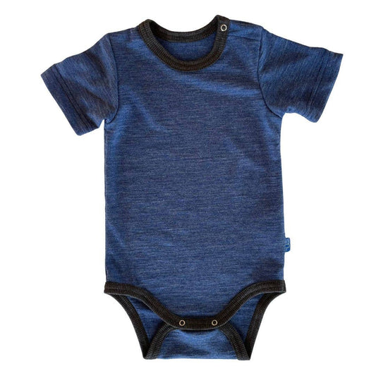 Body royal blau kurzarm, Merinowolle & Seide (bio/GOTS): 74-80 Glückskind      NATURKINDCHEN