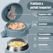 Thermobehälter Kinder Edelstahl - Blau BEARFOOT      NATURKINDCHEN