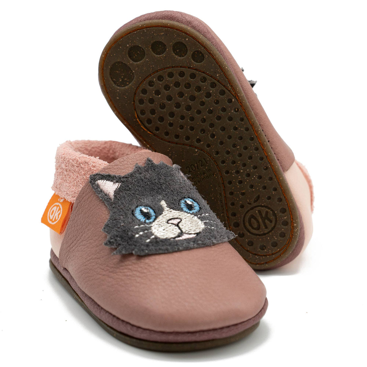 Barfußschuhe AMIGO Motiv Katze: Lila / 26/27 Orangenkinder®      NATURKINDCHEN