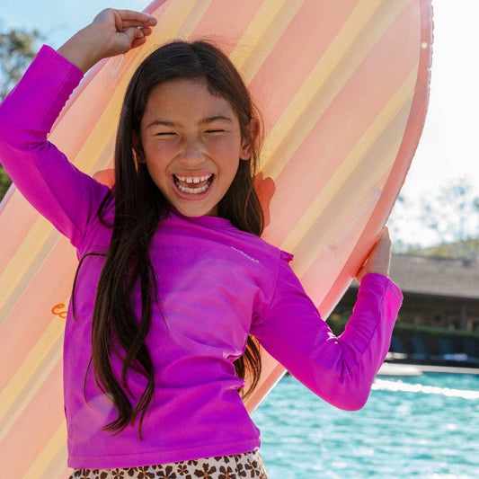 UV-Schwimm-T-Shirt, langärmlig – Lila – Wild Fuchsia: 110/116 Swim Essentials      NATURKINDCHEN