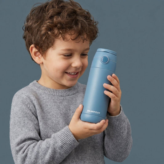 Thermo Kinder Trinkflasche Edelstahl - blau BEARFOOT      NATURKINDCHEN
