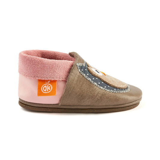 Barfußschuhe AMIGO Motiv Eule: Beige / 20/21 Orangenkinder®      NATURKINDCHEN