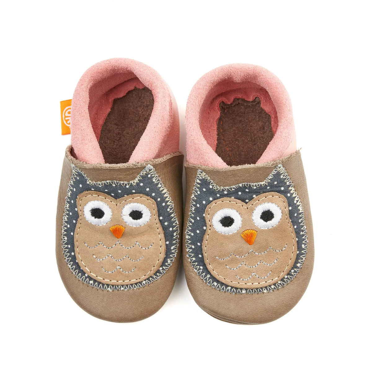 Barfußschuhe AMIGO Motiv Eule: Beige / 20/21 Orangenkinder®      NATURKINDCHEN