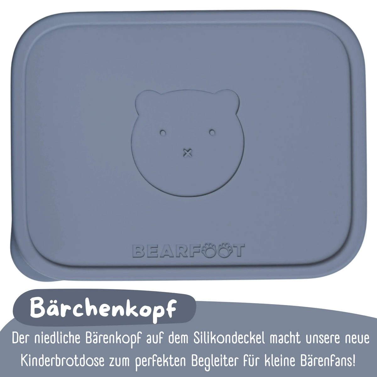 Brotdose Kinder Edelstahl mit Silikoneinsatz - Blau: 700ml BEARFOOT      NATURKINDCHEN