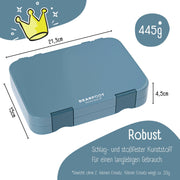 Brotdose Kinder mit Fächern, Lunchbox, Bento box - Blau BEARFOOT      NATURKINDCHEN