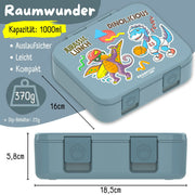 Brotdose mit Fächern, leicht & auslaufsicher - Dinos blau: 1.000ml BEARFOOT      NATURKINDCHEN