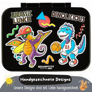 Brotdose mit Fächern, leicht & auslaufsicher - Dinos schwarz: 1.000ml BEARFOOT      NATURKINDCHEN