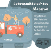 Brotdose mit Fächern, leicht & auslaufsicher - Feuerwehr: 1.000ml BEARFOOT      NATURKINDCHEN