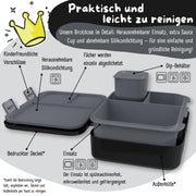 Brotdose mit Fächern, leicht & auslaufsicher - Game schwarz: 1.000ml BEARFOOT      NATURKINDCHEN