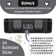 Brotdose mit Fächern, leicht & auslaufsicher - Sticker schwarz: 1.000ml BEARFOOT      NATURKINDCHEN