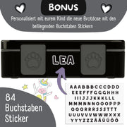 Brotdose mit Fächern, leicht & auslaufsicher - Sticker schwarz: 1.000ml BEARFOOT      NATURKINDCHEN