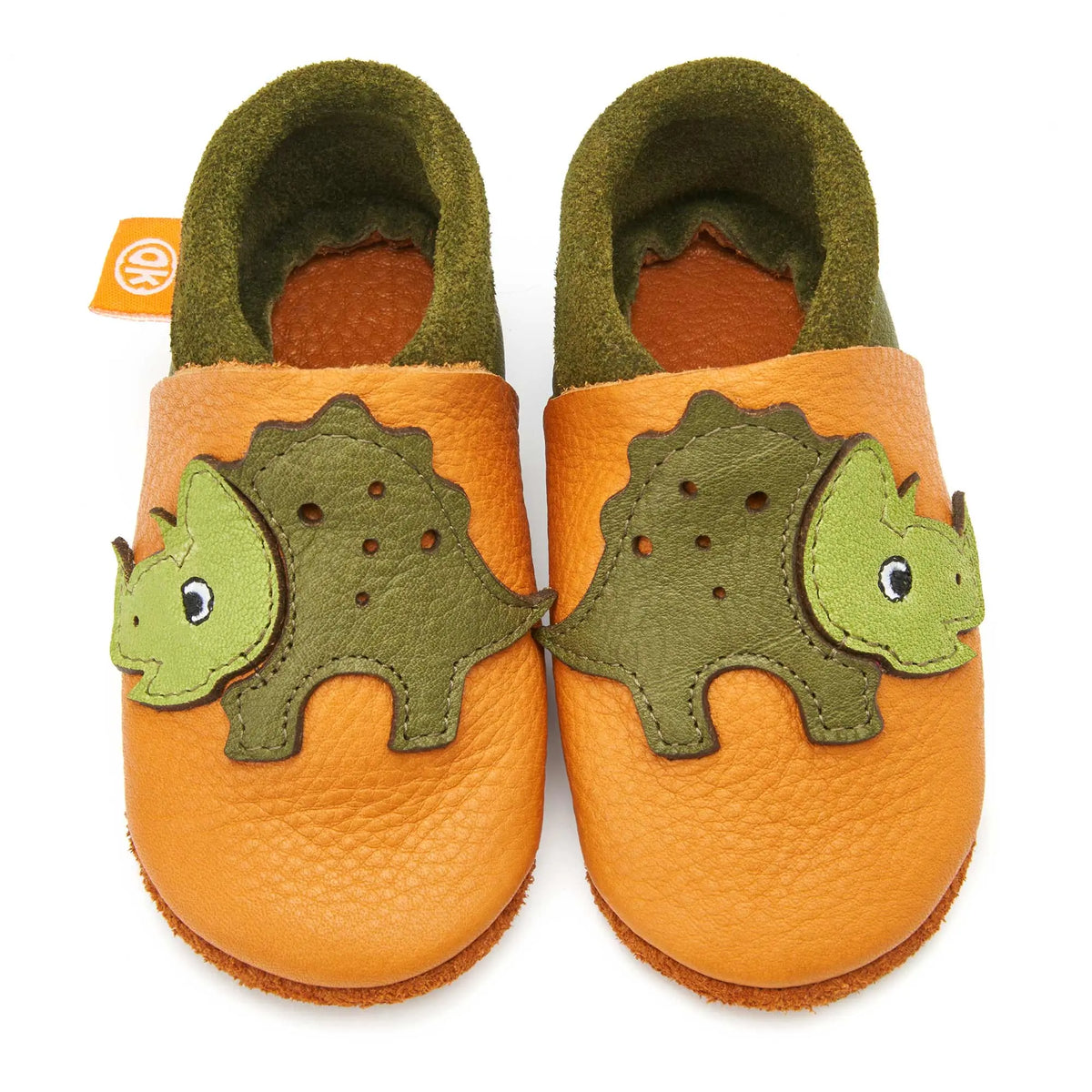 Kinder-Hausschuhe Trixie der Triceratops: 20/21 Orangenkinder®      NATURKINDCHEN