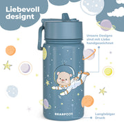 Thermo Kinder Trinkflasche Edelstahl - Astro Bär blau BEARFOOT      NATURKINDCHEN