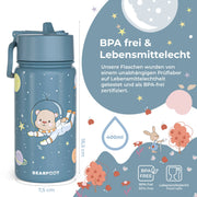 Thermo Kinder Trinkflasche Edelstahl - Astro Bär blau BEARFOOT      NATURKINDCHEN