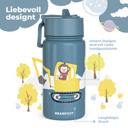 Thermo Kinder Trinkflasche Edelstahl - Bagger BEARFOOT      NATURKINDCHEN