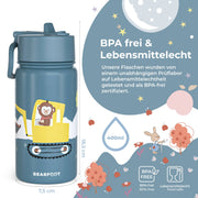 Thermo Kinder Trinkflasche Edelstahl - Bagger BEARFOOT      NATURKINDCHEN