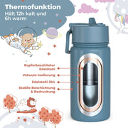 Thermo Kinder Trinkflasche Edelstahl - Bagger BEARFOOT      NATURKINDCHEN