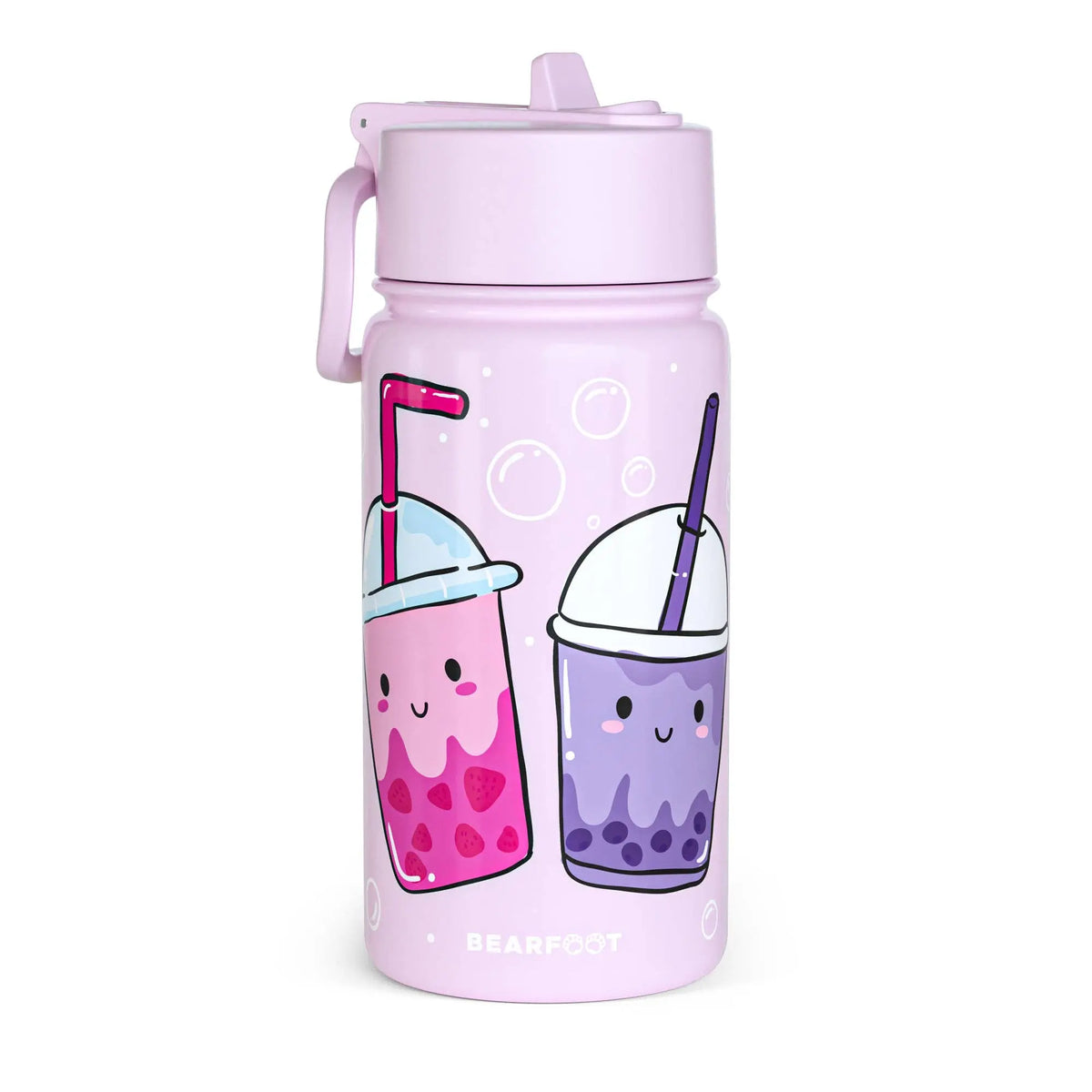 Thermo Kinder Trinkflasche Edelstahl - BubbleTea lila BEARFOOT      NATURKINDCHEN