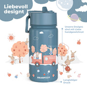 Thermo Kinder Trinkflasche Edelstahl - Feuerwehr BEARFOOT      NATURKINDCHEN