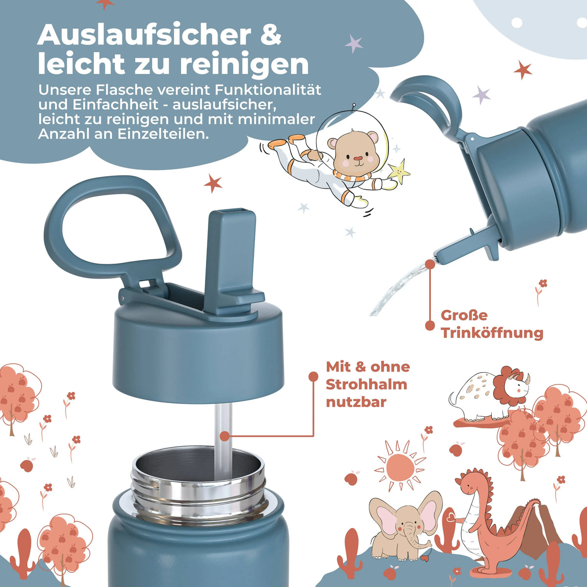Thermo Kinder Trinkflasche Edelstahl - Feuerwehr BEARFOOT      NATURKINDCHEN