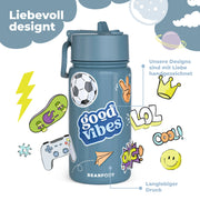 Thermo Kinder Trinkflasche Edelstahl - Sticker lila BEARFOOT      NATURKINDCHEN