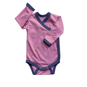 Wickelbody rose, Merinowolle & Seide (bio/GOTS): 62-68 Glückskind      NATURKINDCHEN