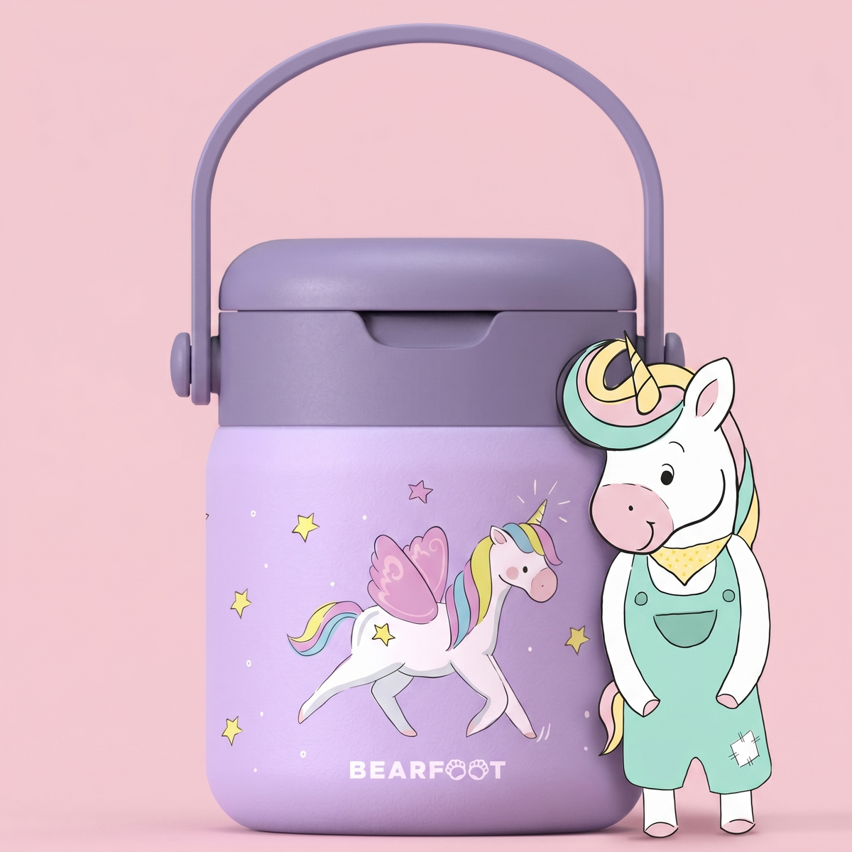Thermobehälter Kinder Edelstahl - Einhorn lila BEARFOOT      NATURKINDCHEN