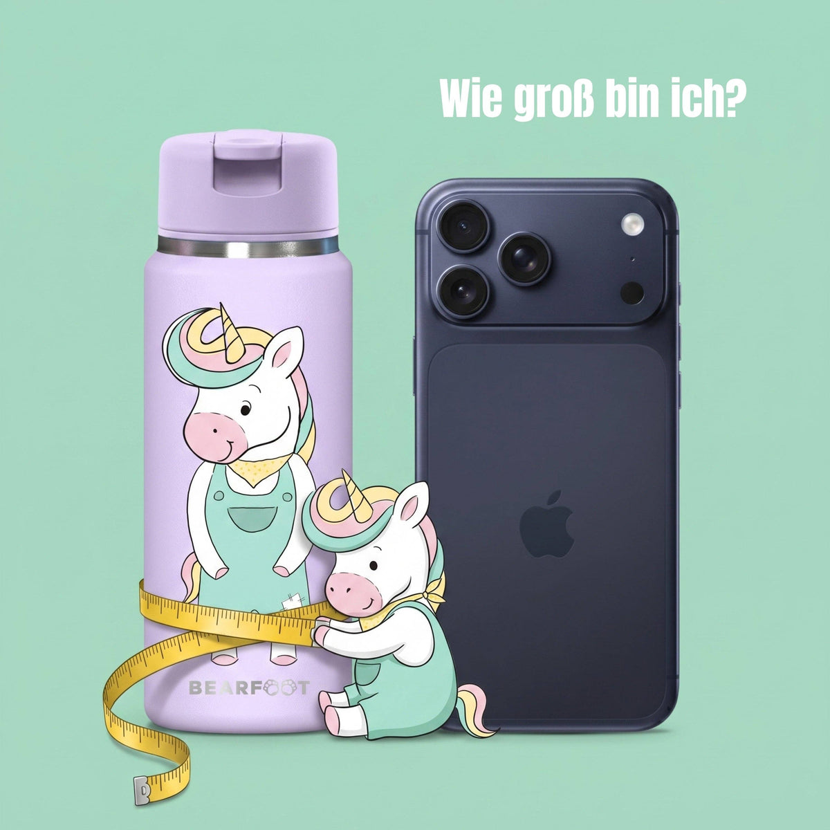TINY Thermo Kinder Trinkflasche Edelstahl - Einhorn BEARFOOT      NATURKINDCHEN