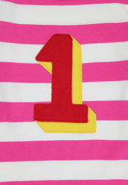 Bio One Applikation Pink Gestreiftes Langarmshirt: 1-2 Jahre/ 92 cm Toby Tiger GmbH      NATURKINDCHEN