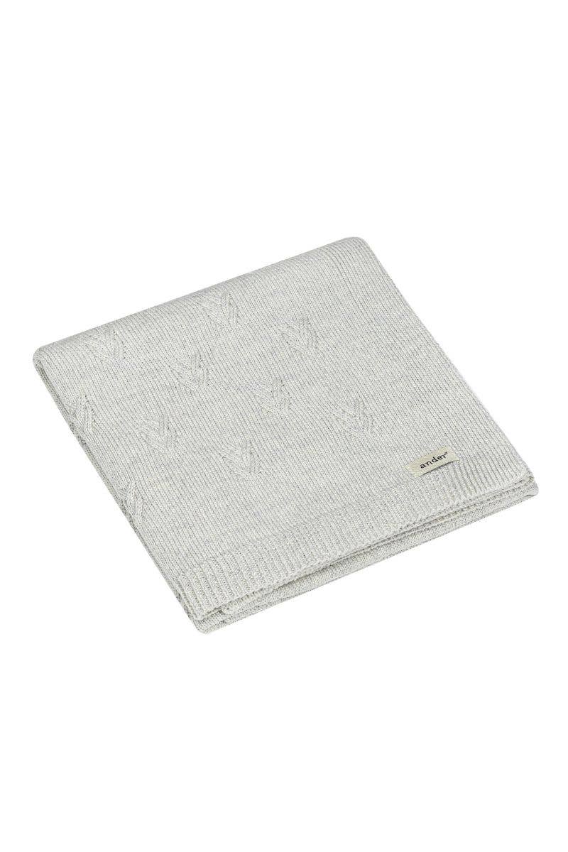 Decke DIEGO aus 100% MERINOWOLLE Hergestellt in Polen: Grau / 75x100 cm Ander      NATURKINDCHEN