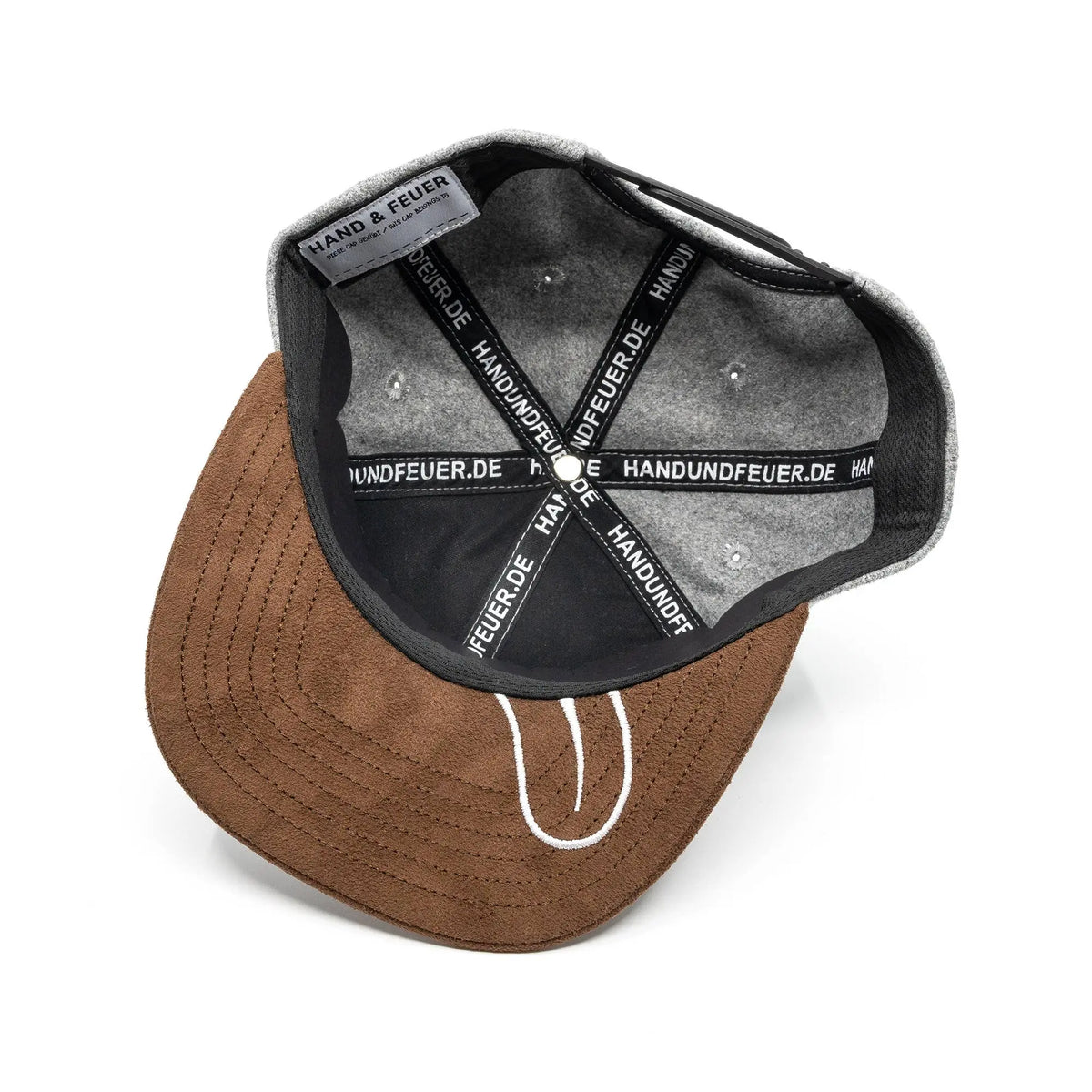 Frechdachs Snapback Cap Für Kinder - Hellgrau Filz (Kids L) Hand und Feuer