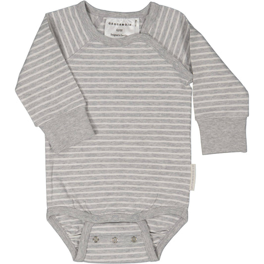 Body Bambu Classic Grau/Weiß: 62/68 Geggamoja      NATURKINDCHEN