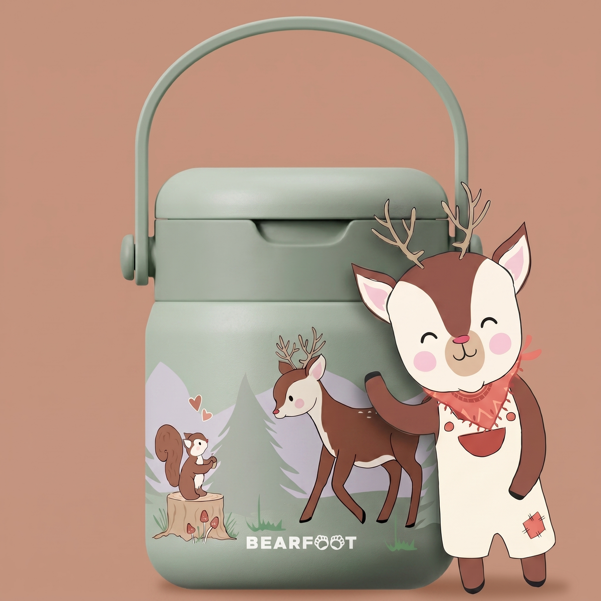Thermobehälter Kinder Edelstahl - Reh Sabei BEARFOOT      NATURKINDCHEN
