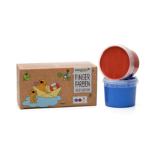 Bio-Fingerfarben vegan 2er Set "Nori" blau/rot NEOGRÜN      NATURKINDCHEN