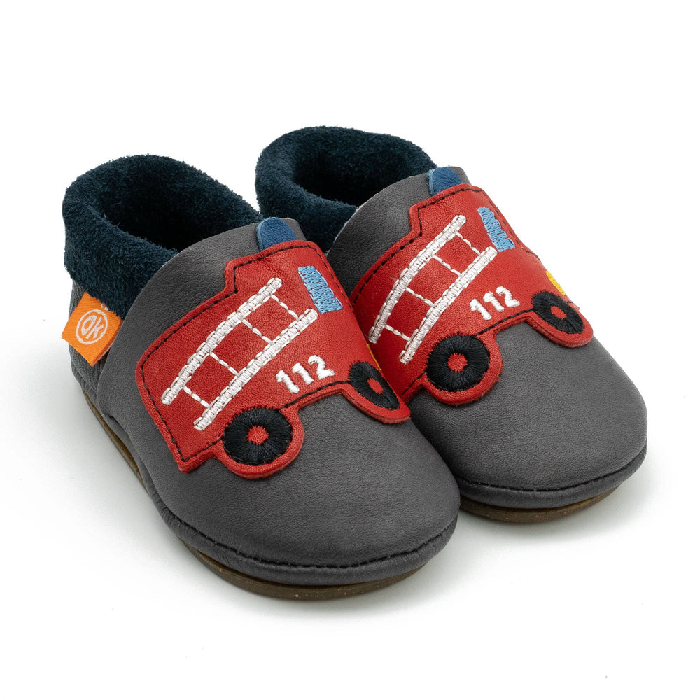 Barfußschuhe AMIGO Motiv Feuerwehr: Grau / 28/29