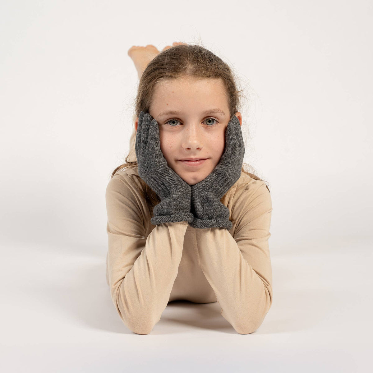 Strickhandschuhe aus Merinowolle für Kinder: Dunkelgrau / 1-3J menique      NATURKINDCHEN