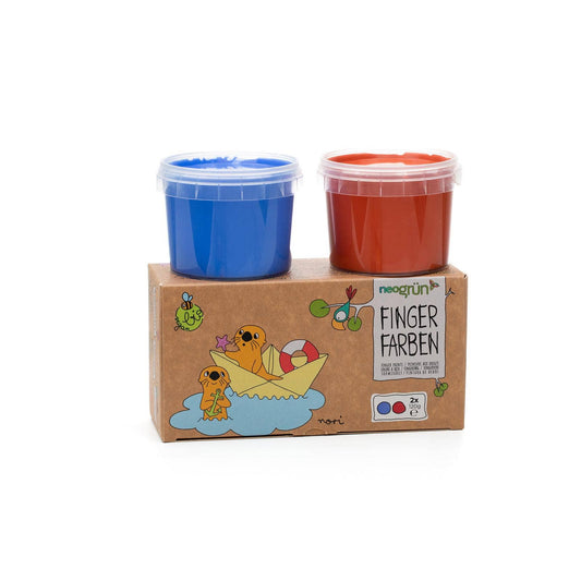 Bio-Fingerfarben vegan 2er Set "Nori" blau/rot NEOGRÜN      NATURKINDCHEN