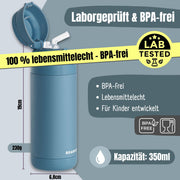 Thermo Kinder Trinkflasche Edelstahl - blau BEARFOOT      NATURKINDCHEN
