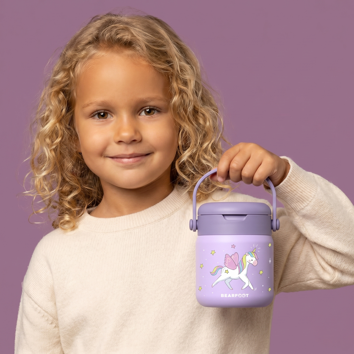 Thermobehälter Kinder Edelstahl - Einhorn lila BEARFOOT      NATURKINDCHEN