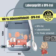 Thermobehälter Kinder Edelstahl - Feuerwehr blau BEARFOOT      NATURKINDCHEN
