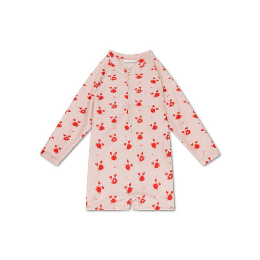 UV-Badeanzug Jungen - Beige/Rot - Crabby: 74/80 Swim Essentials      NATURKINDCHEN
