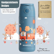 Thermo Kinder Trinkflasche Edelstahl - Feuerwehr Hase blau BEARFOOT      NATURKINDCHEN