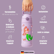 Thermo Kinder Trinkflasche Edelstahl - Meerjungfrau lila BEARFOOT      NATURKINDCHEN