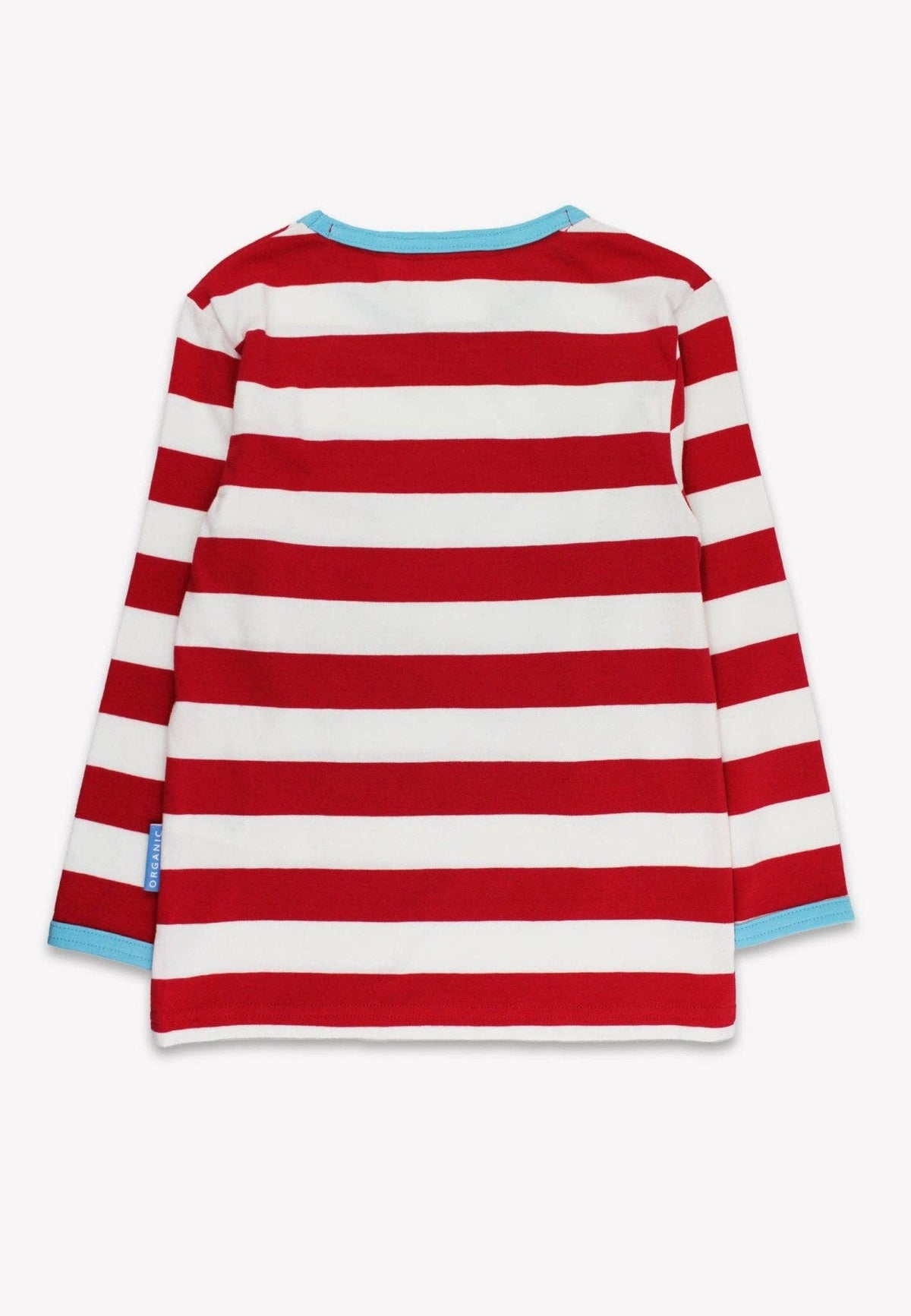 Langarmshirt mit drei Applikationen und roten Streifen aus Bio-Baumwolle: 3-4 Jahre//104 cm Toby Tiger GmbH      NATURKINDCHEN